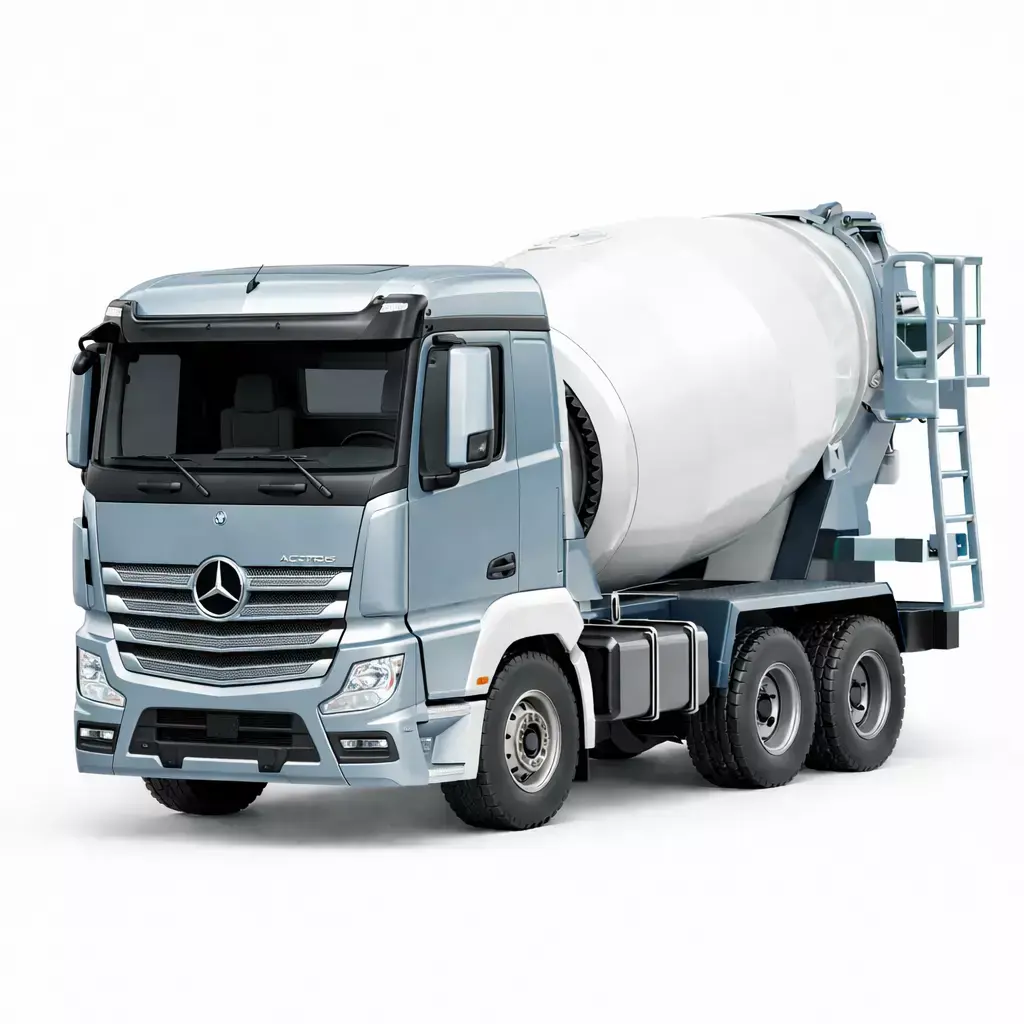 Mercedes Actros Mixer Truck Concrete Cement Transport Vehicle 02 3D model