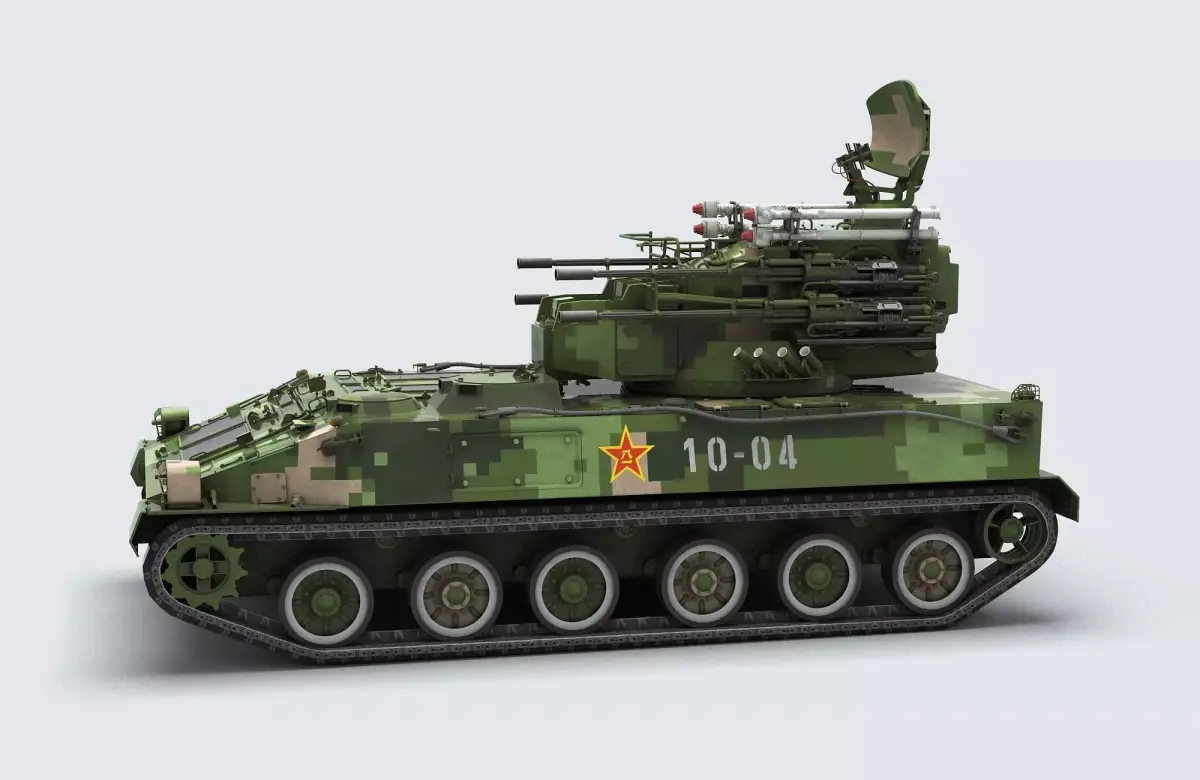 PGZ-04A 25mm sel-propelled anti-aircraft gun 3D model