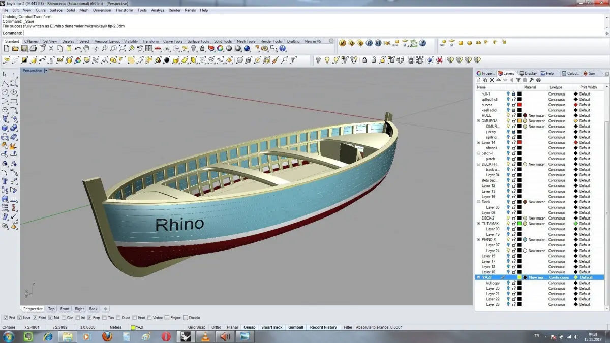 rowboat 4 meter  Free 3D model
