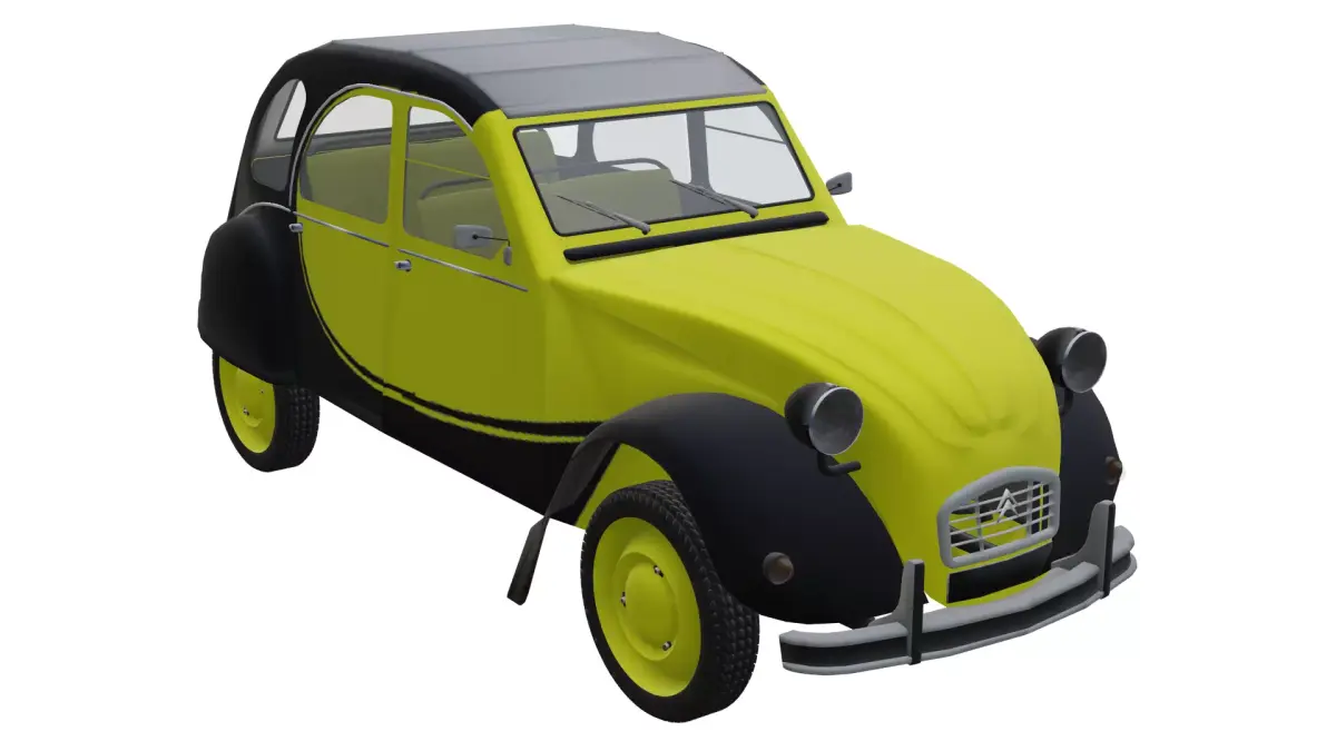 Citroen 2CV Low-poly 3D model get