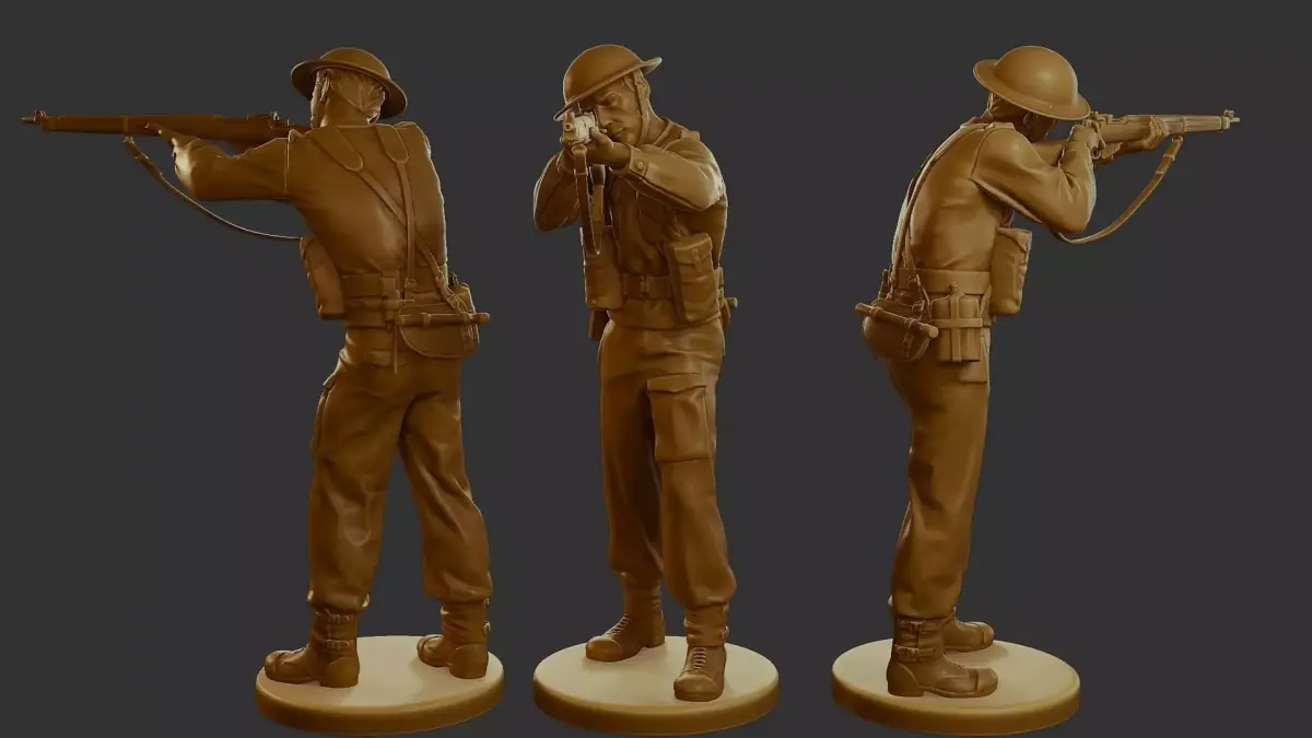 British Soldier WW2 B1 001 3D print model