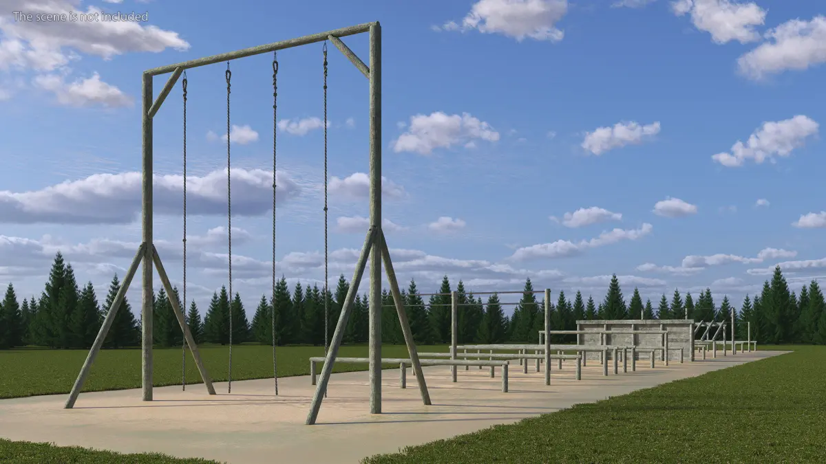Military Training Obstacles Course Worn 3D model