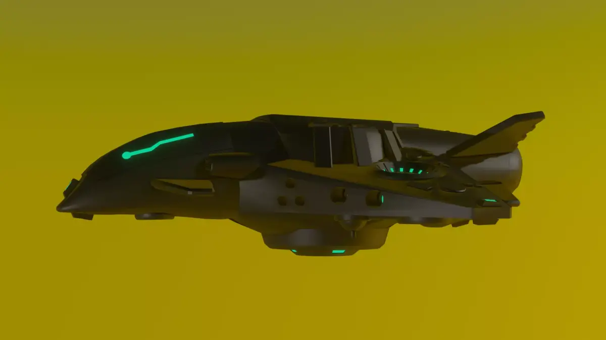 Alien Spaceship Low-poly 3D model shop