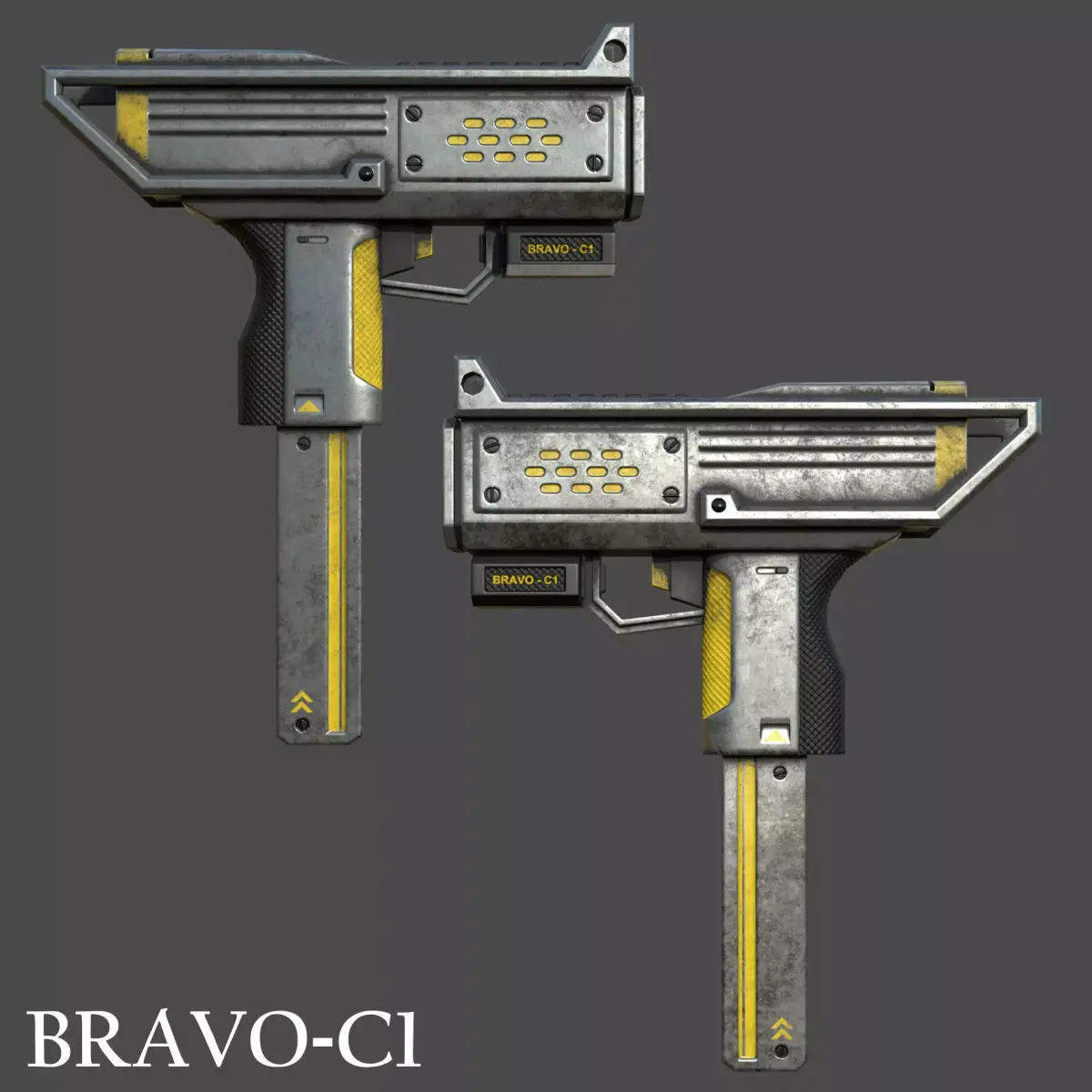 Gun Bravo C1 Low-poly 3D model