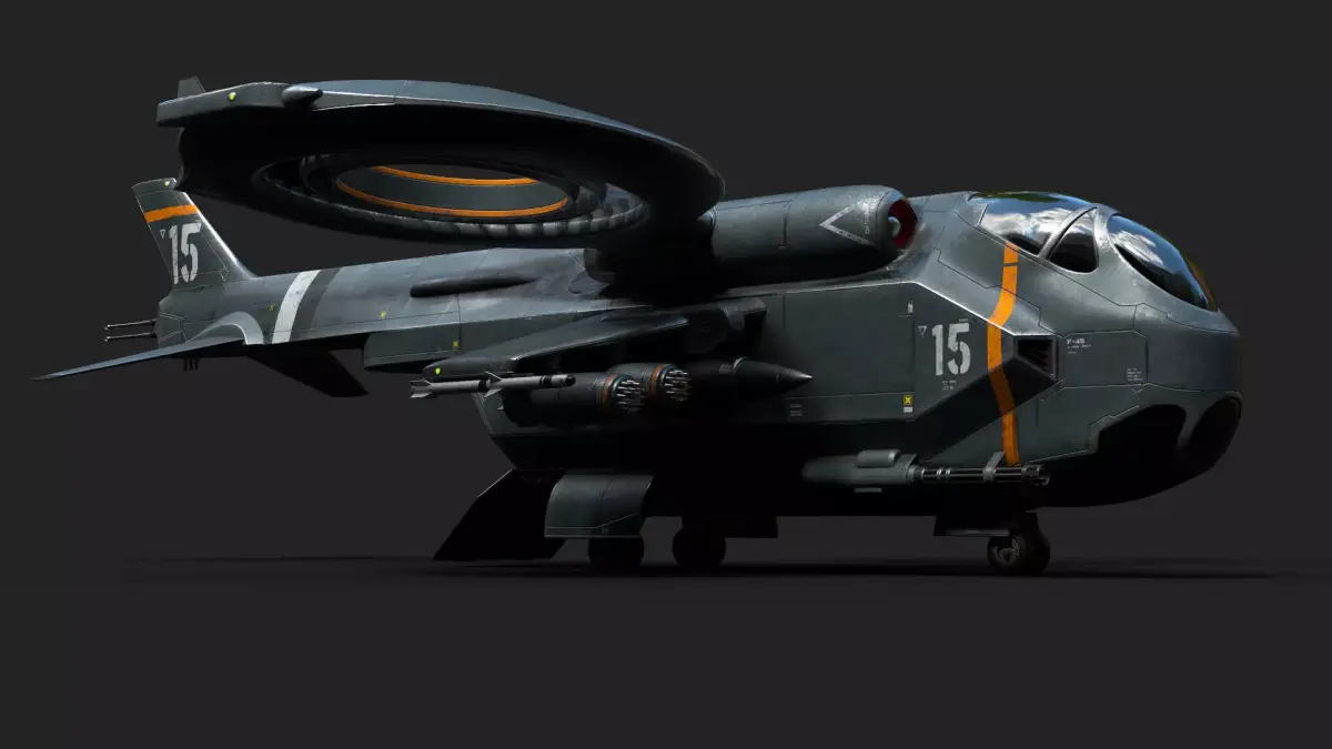 Helicopter Jet Airplane Spaceship Si-Fi Vehicle Space Fighter Low-poly 3D model