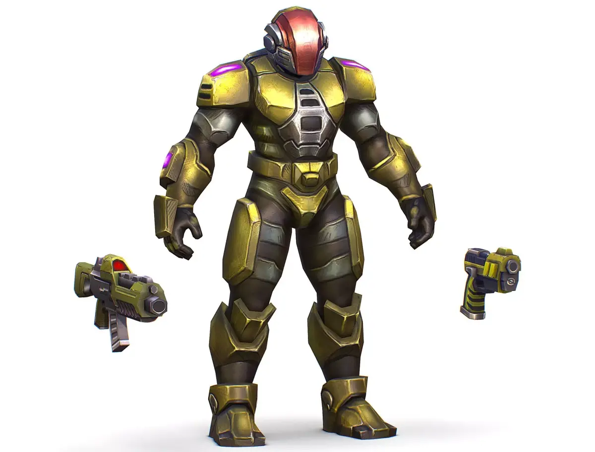 Sci-Fi Man Cyborg male Drone Trooper Soldier Low-poly 3D model