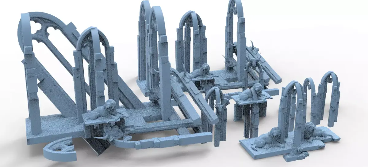 Aslan Stone table Ruins Collection full  3D model