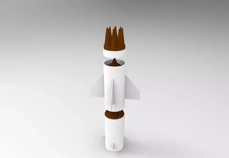 Deconstructed Missile with internal components 3D model