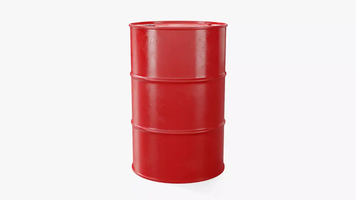 Steel Barrel - Red - Clean 3D model