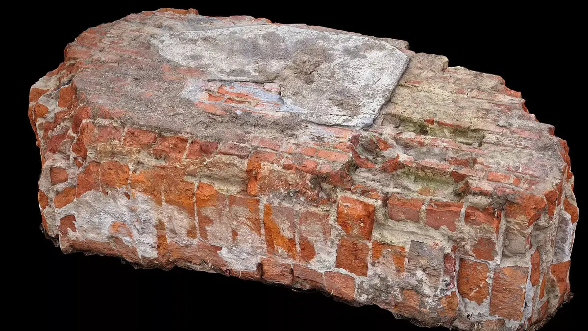 destroyed house debris block part bricks photogrammetry Low-poly 3D model