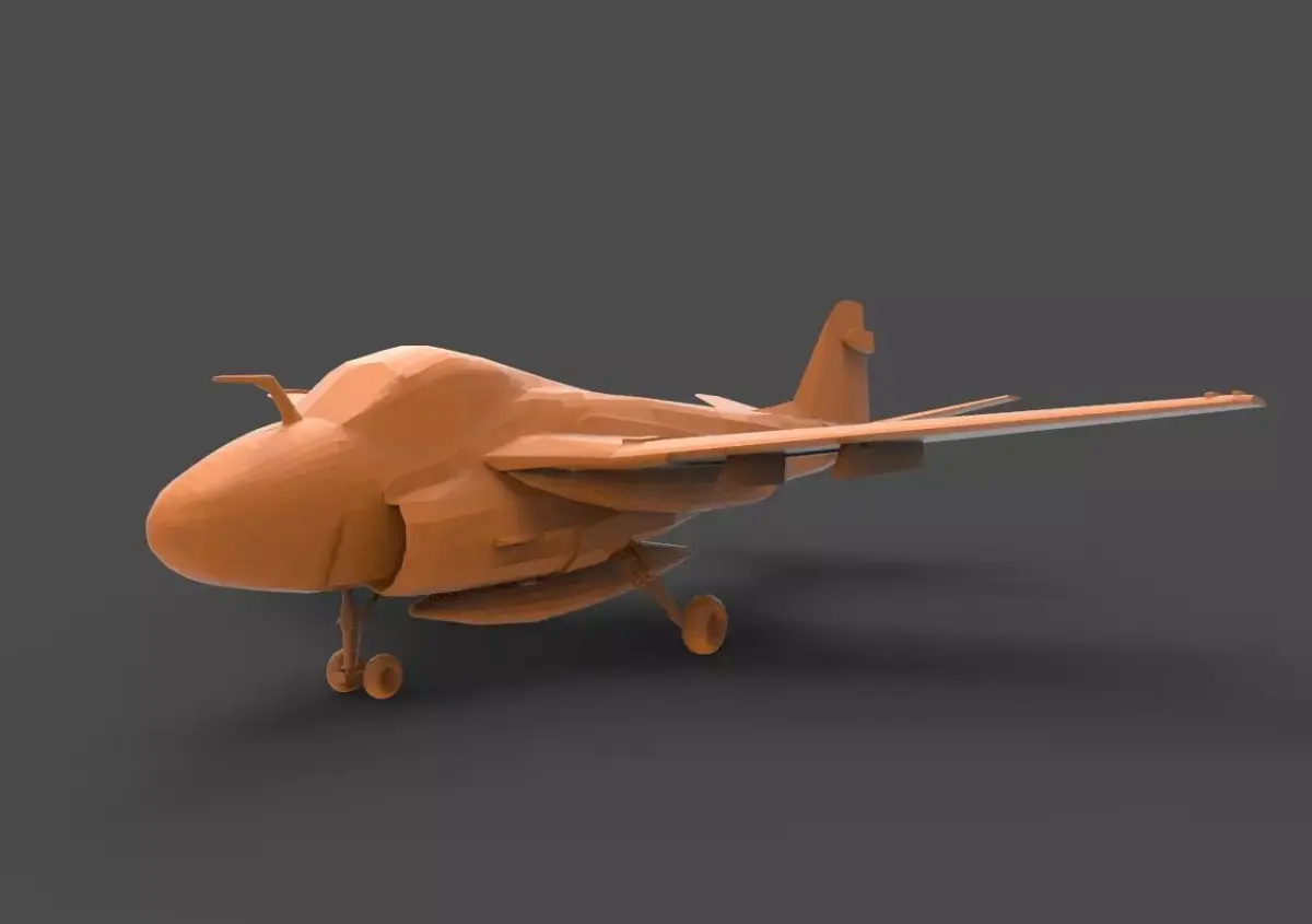 Grumman A-6 orange airplane 3D print model