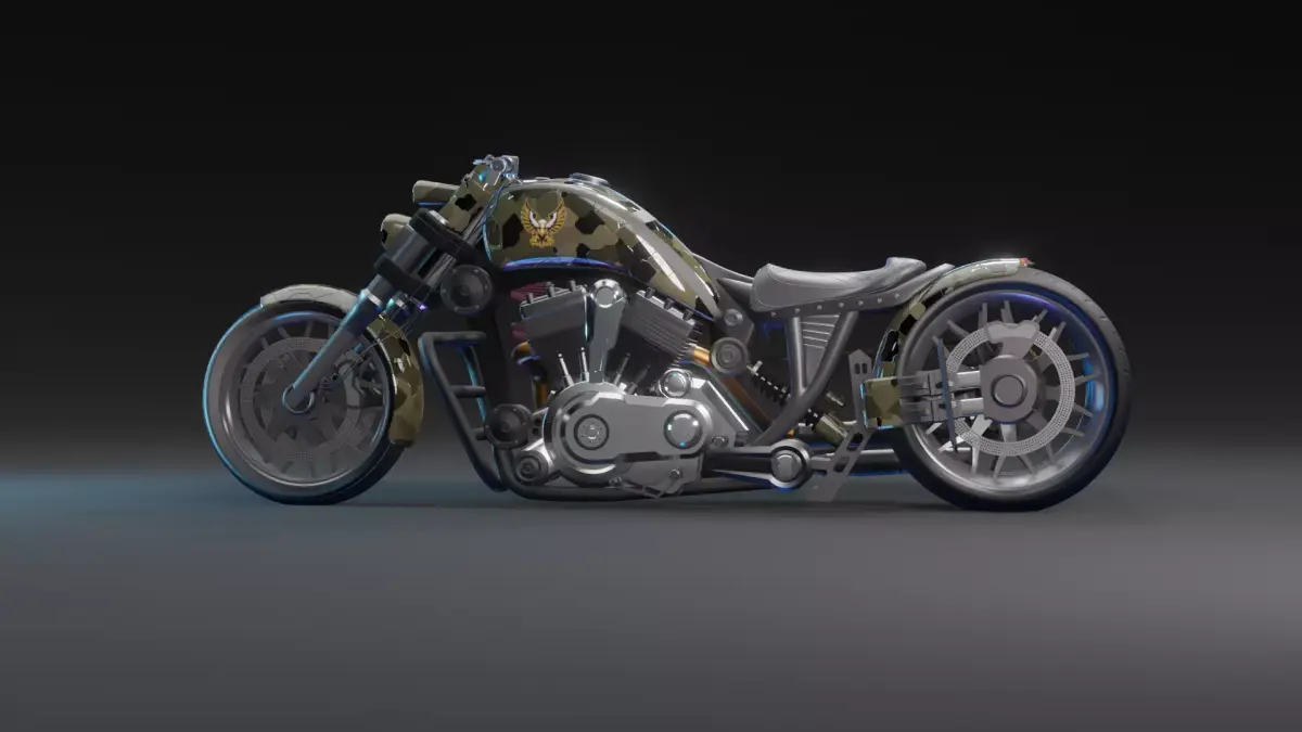 super bike road king Low-poly 3D model