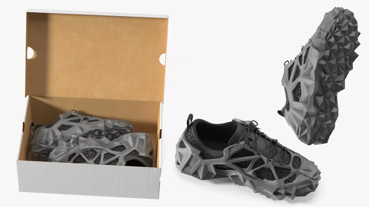 Athletic Footwear with Geometric Structure in Box 3D model