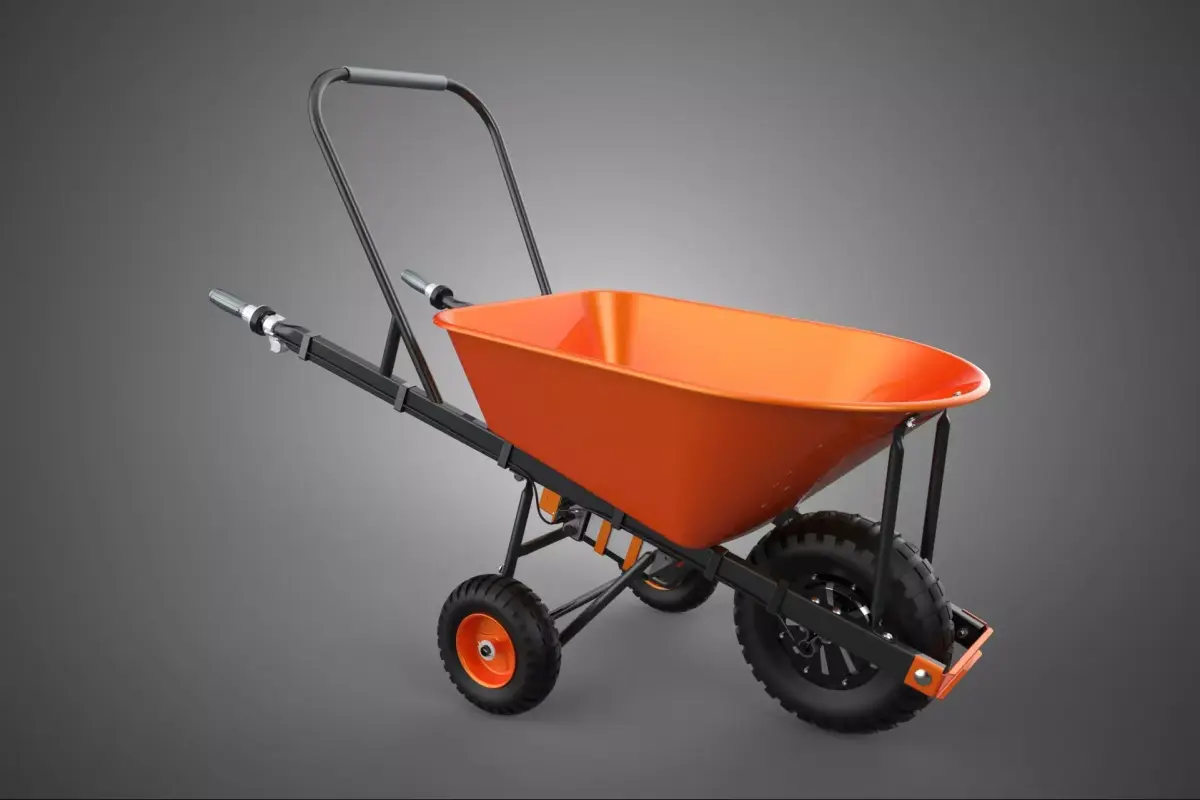 ERGONOMIC SUPPORT BAR PUSH TIP HANDLE ELECTRIC WHEELBARROW LOAD 3D model