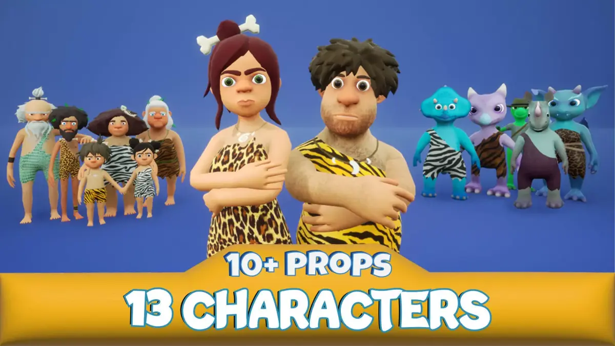 Stone Age Characters Pack 3D model
