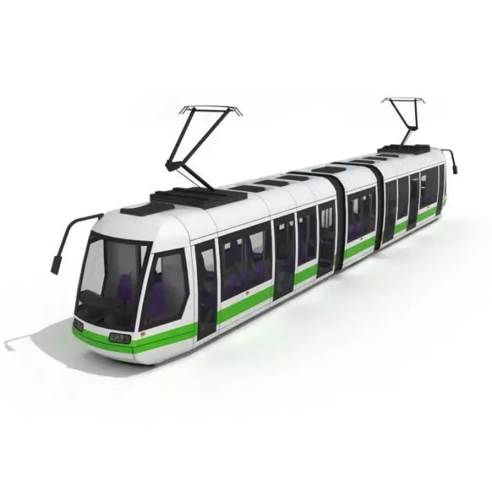 White Green Tram 3D model