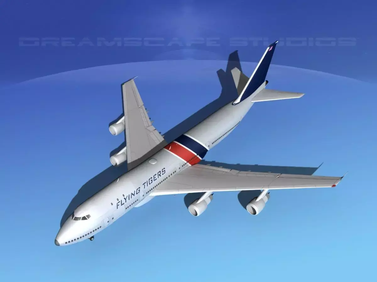 Boeing 747-100 Flying Tigers 3D model