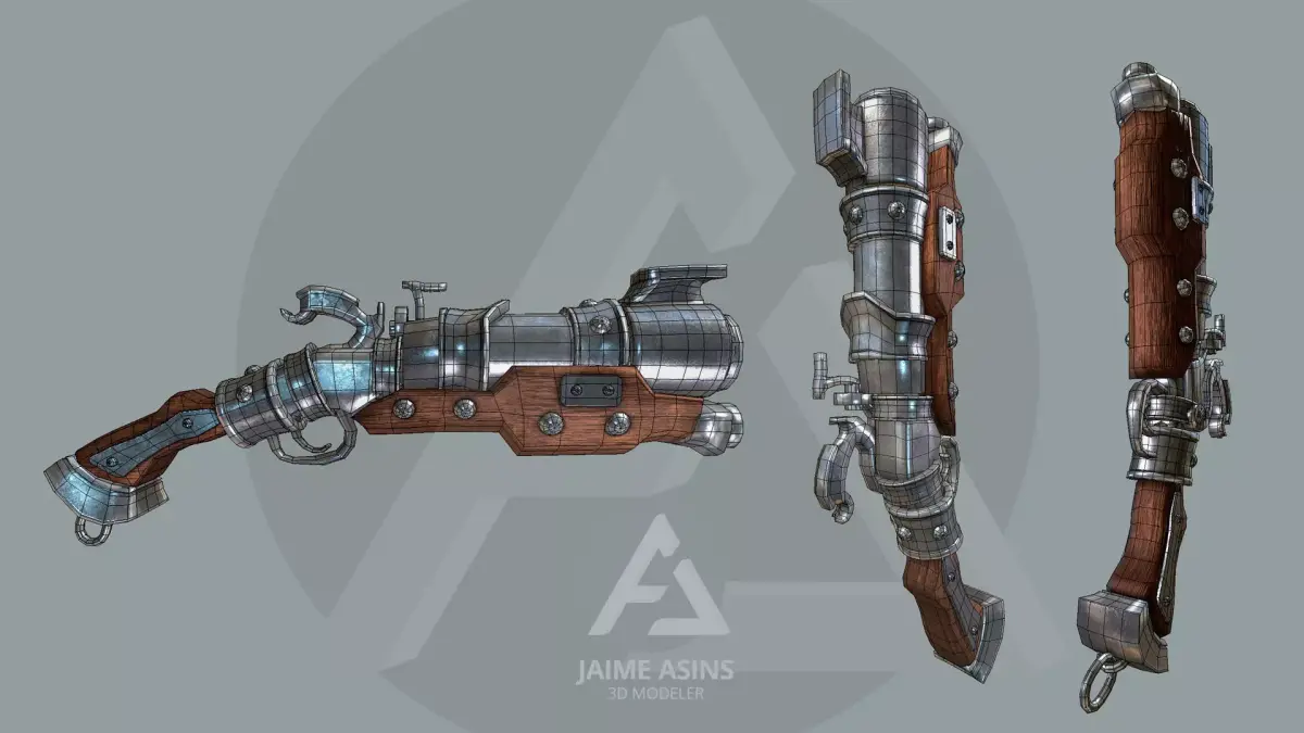 Pirate blunderbuss Low-poly 3D model