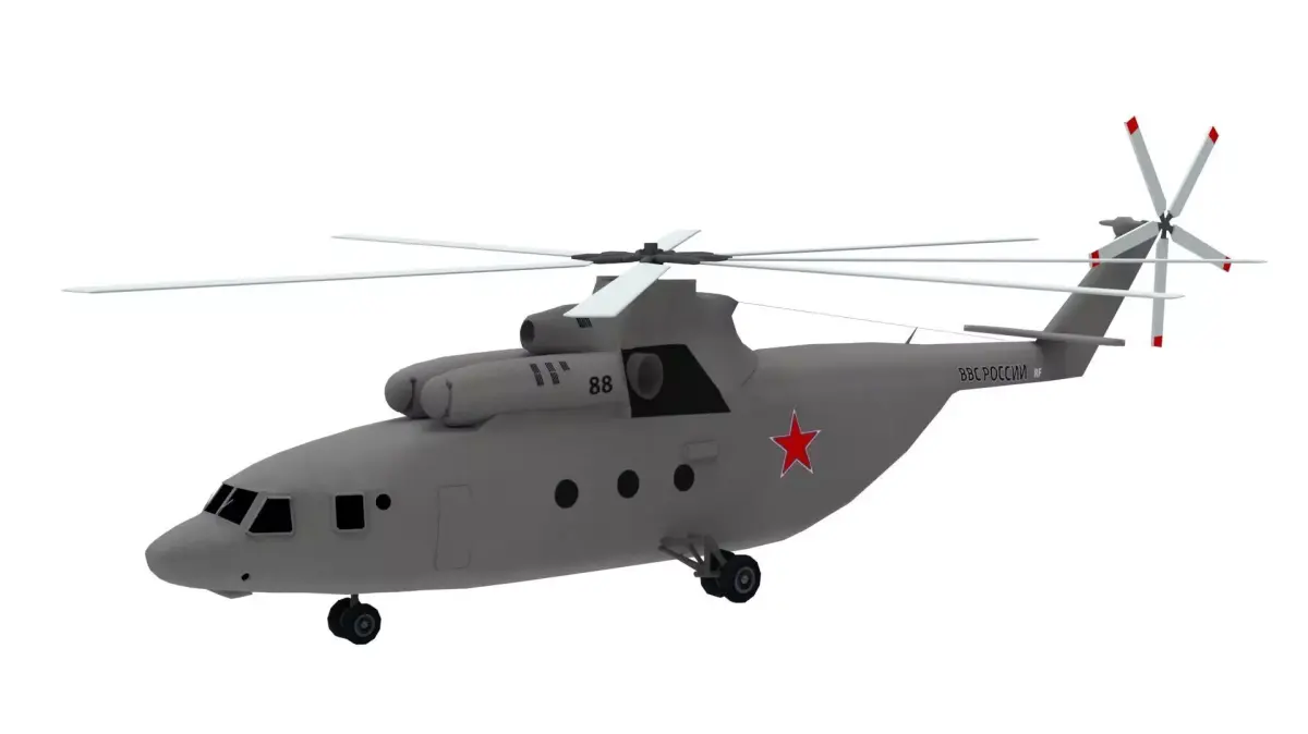 Lowpoly Mi-26 Helicopter 3D Model Low-poly 3D model
