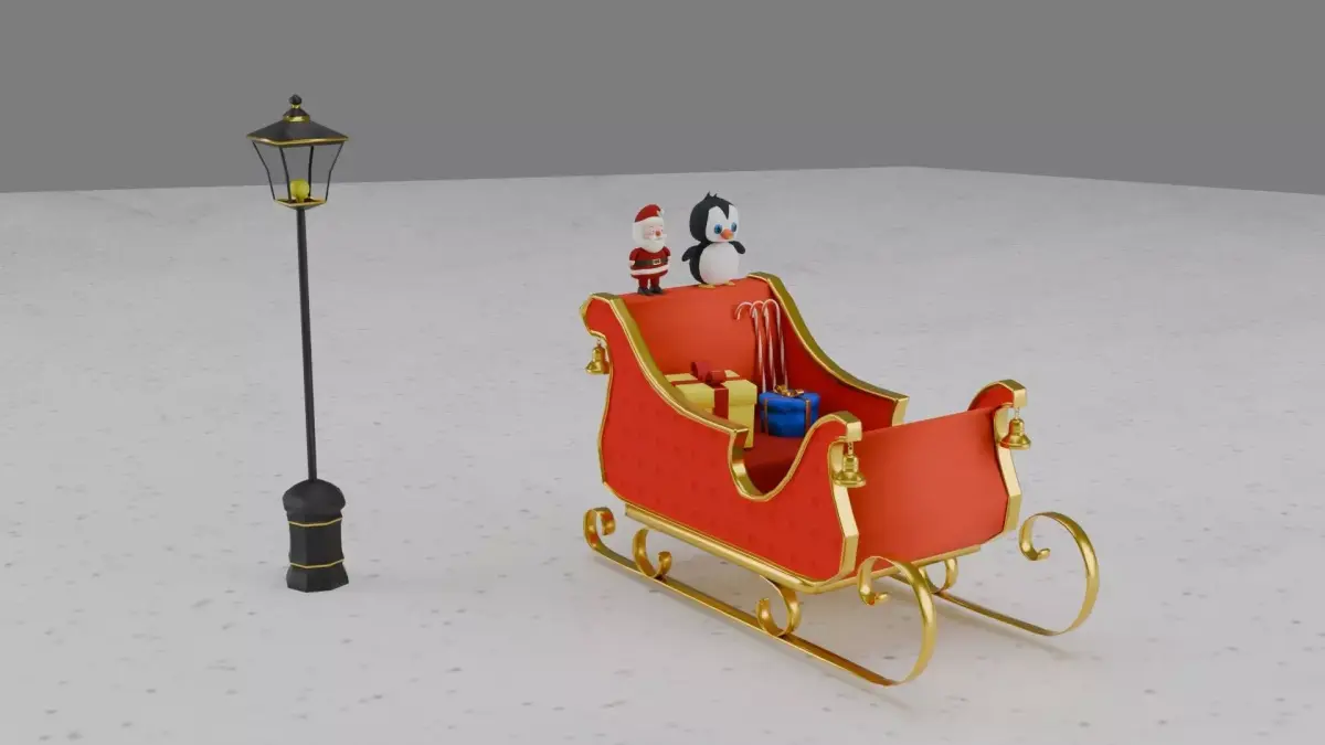 Christmas Santa Sleigh 3D model purchase