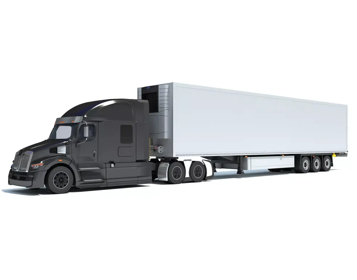 Truck with Refrigerator Trailer 3D model