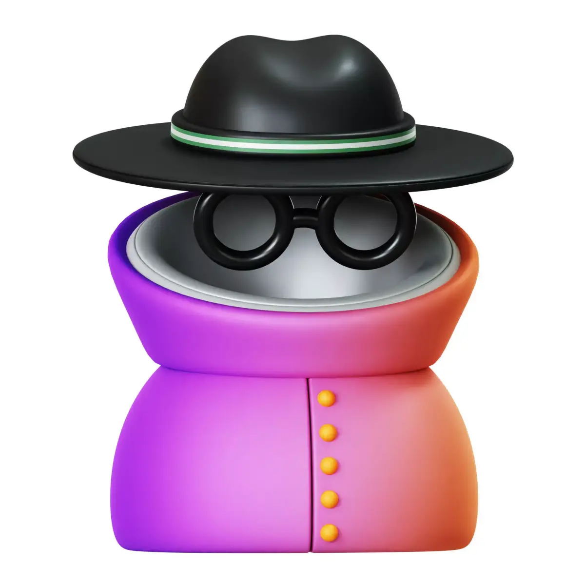 Incognito Mode 3D Icon Low-poly 3D model