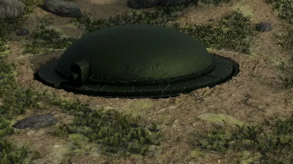 Static Defense Turret - Early World War I Era Free low-poly 3D model