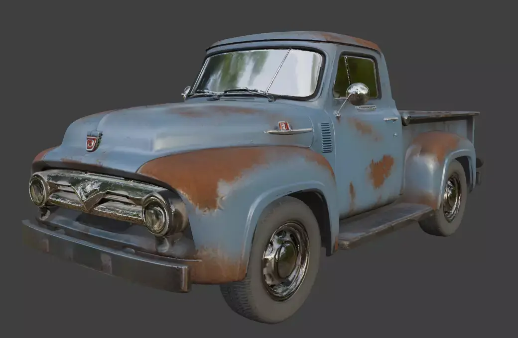Vintage Rusty Pickup Truck 3D Model 3D model 23