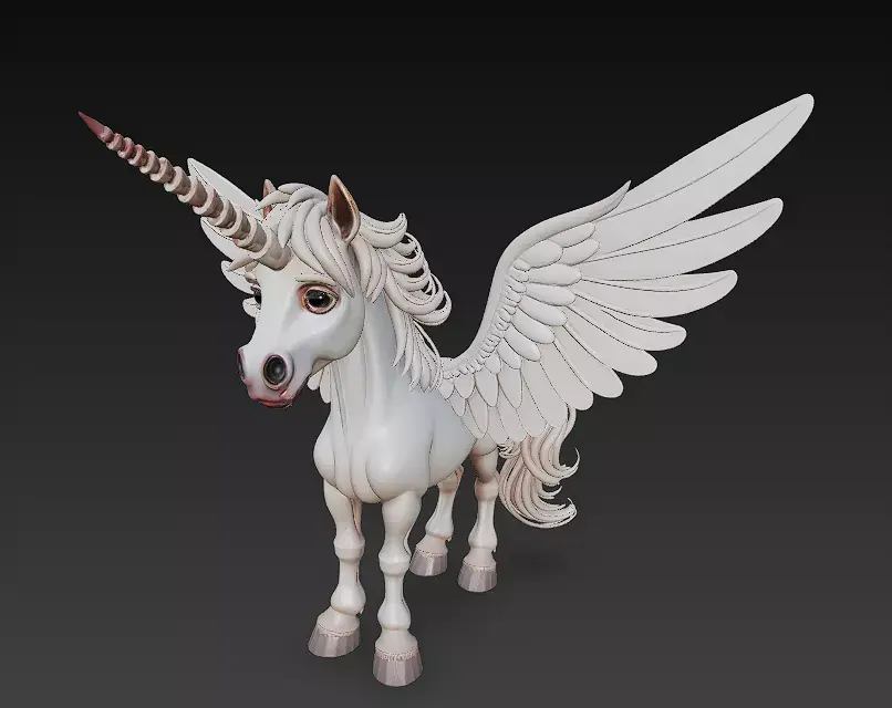 Unicorn Realistic 3D Model Basic - Low Poly Realistic Low-poly 3D model