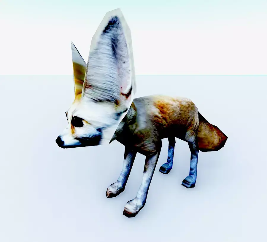 3d hd model of realistic fennec  sand fox  3D model