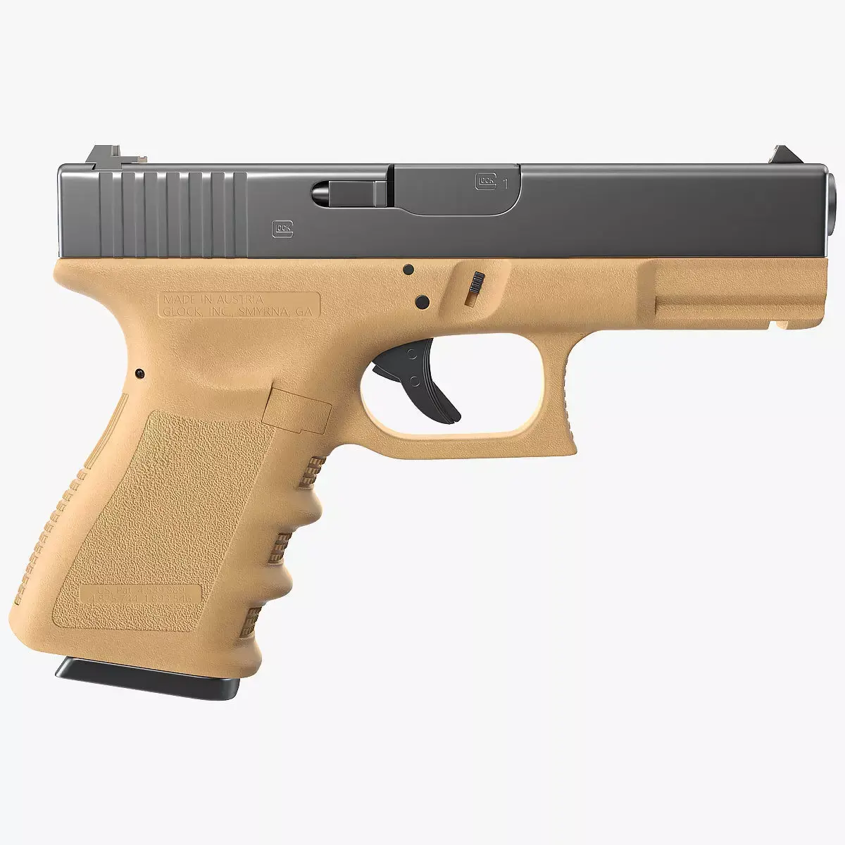 Glock 19 GEN 3 Olive 3D model purchase