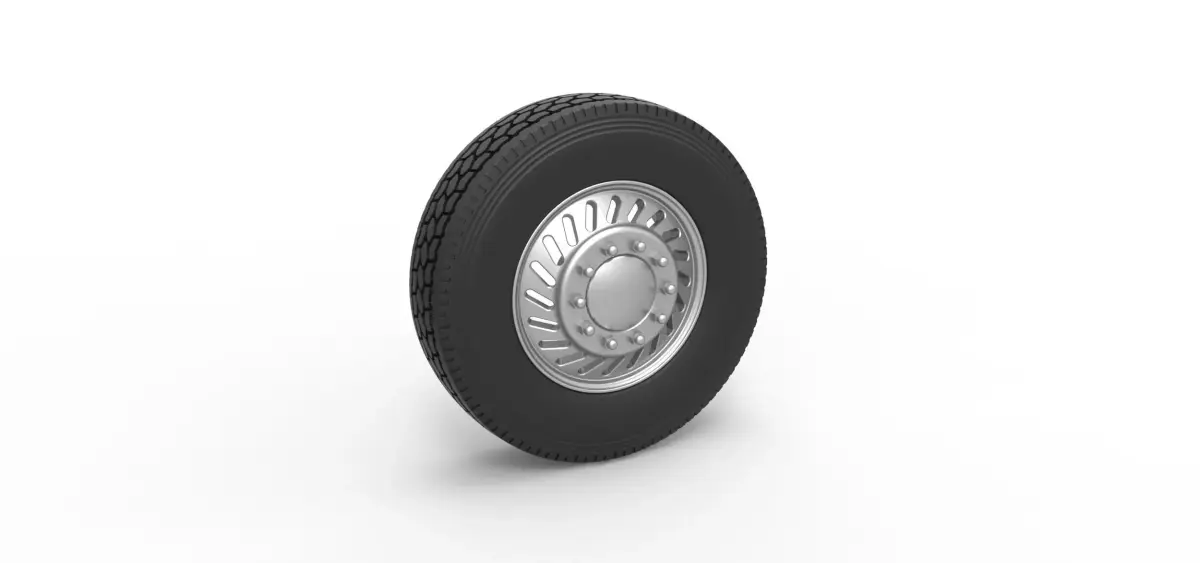 Front custom wheel of semi truck Version 13 Scale 1 to 25 3D print model