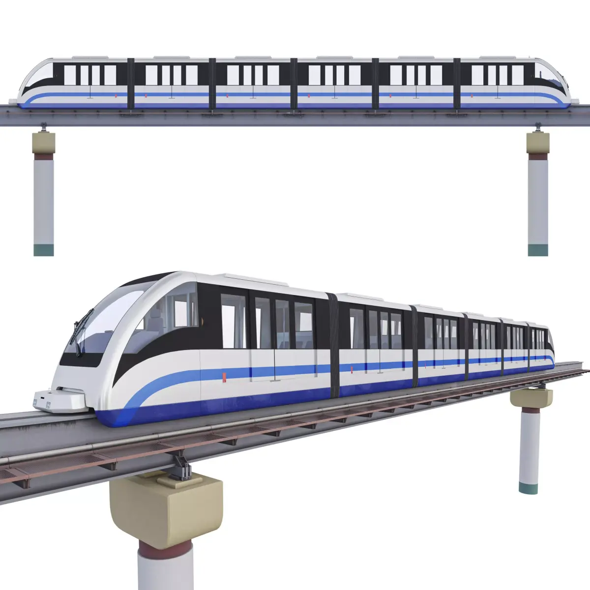 MOSCOW monorail EPS-01 and PATH 3D model