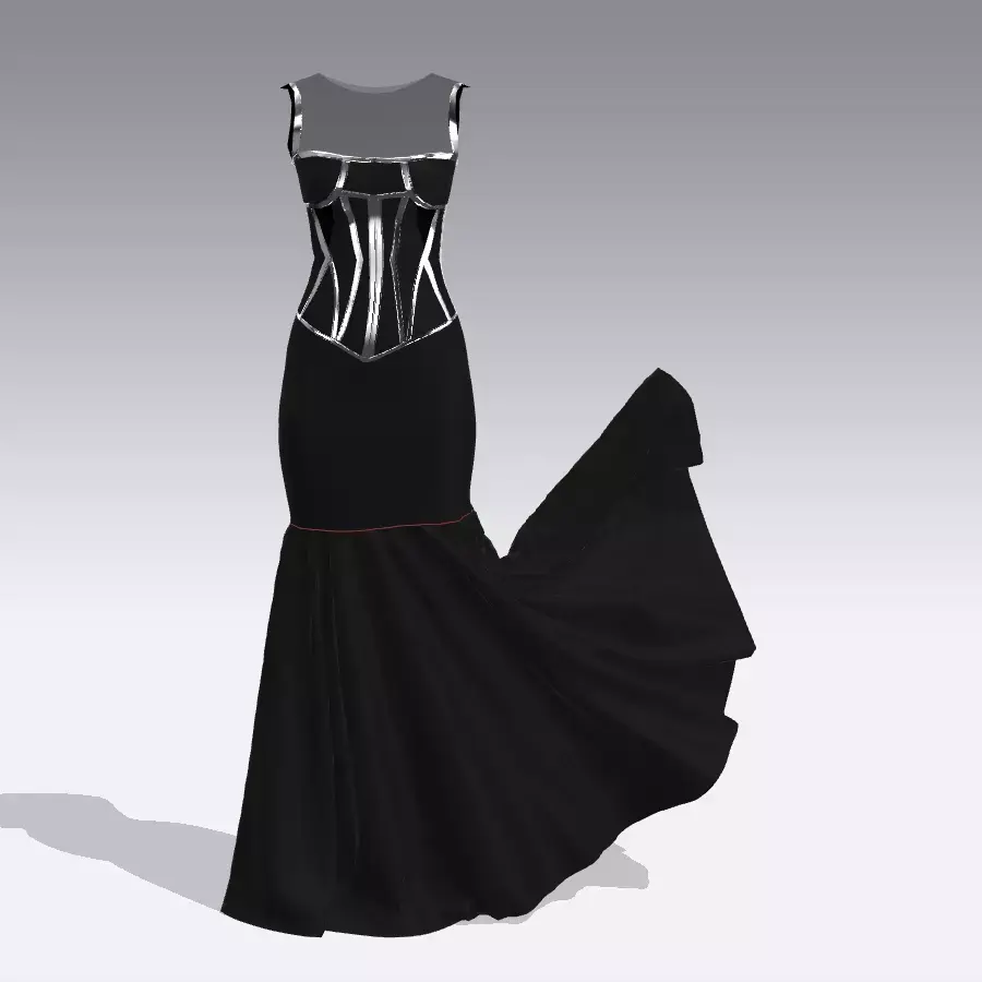 KORSET DRESS BLACK 3D model
