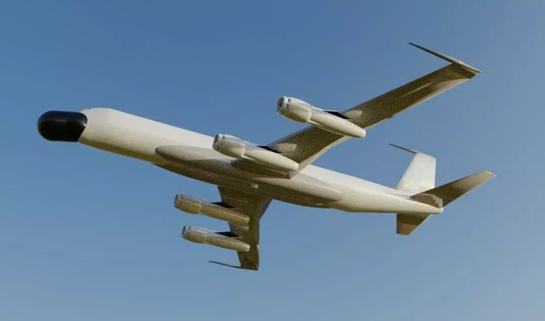 Fictional Quad Engine 1950s ELTA AEW 707 Inspired Low-poly 3D model