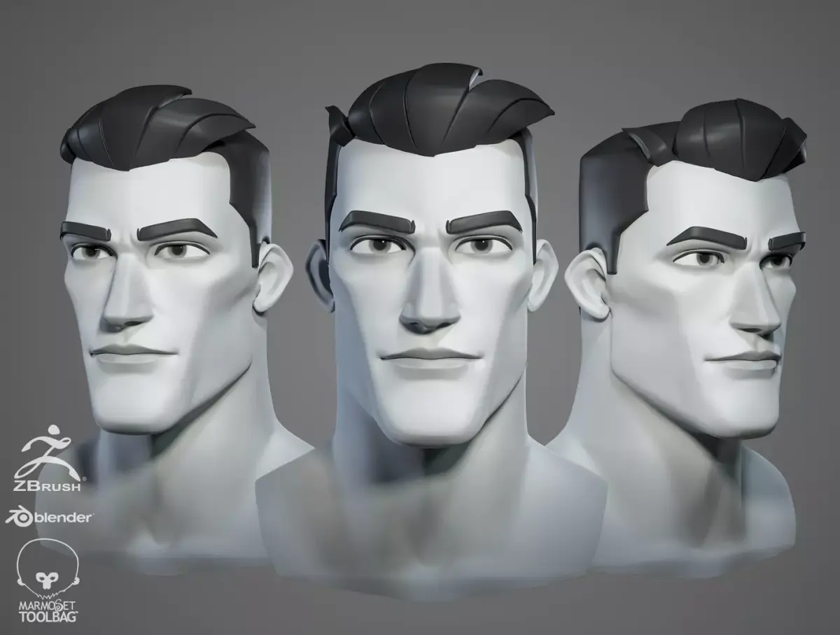 Cartoon male character Thomas base mesh Low-poly 3D model