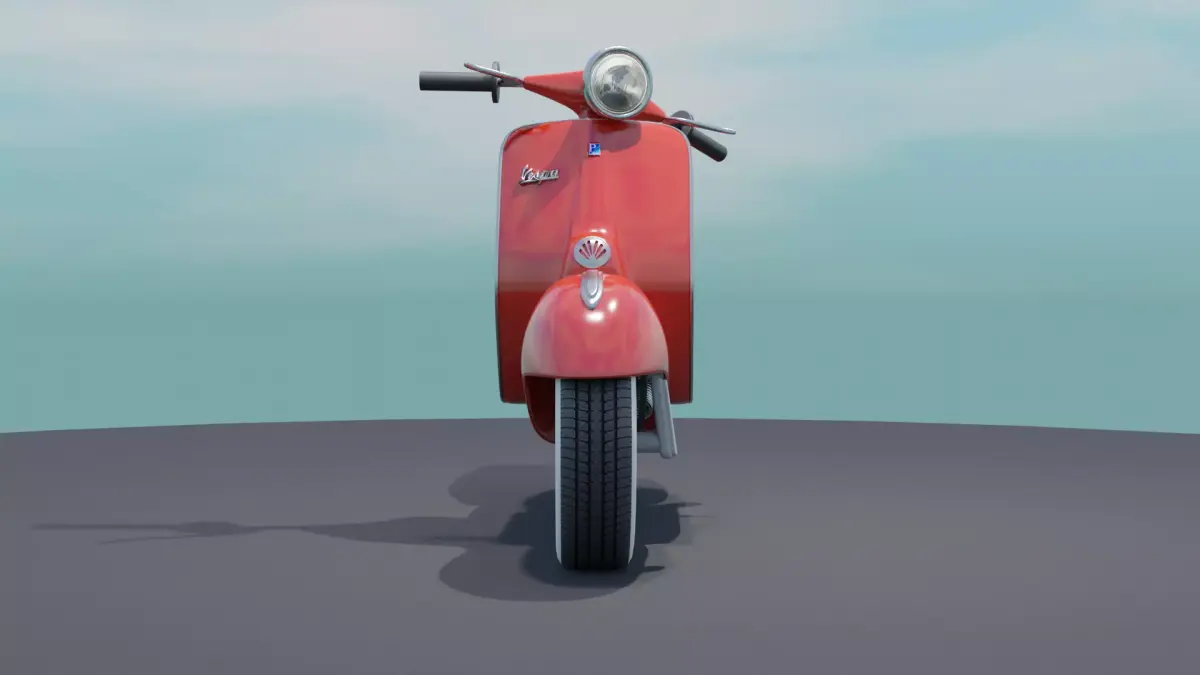 Red Vespa 150 Cartoon  3D model