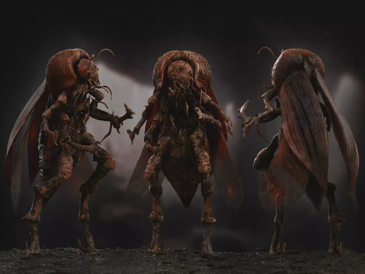 Insectoid Creature Low-poly 3D model