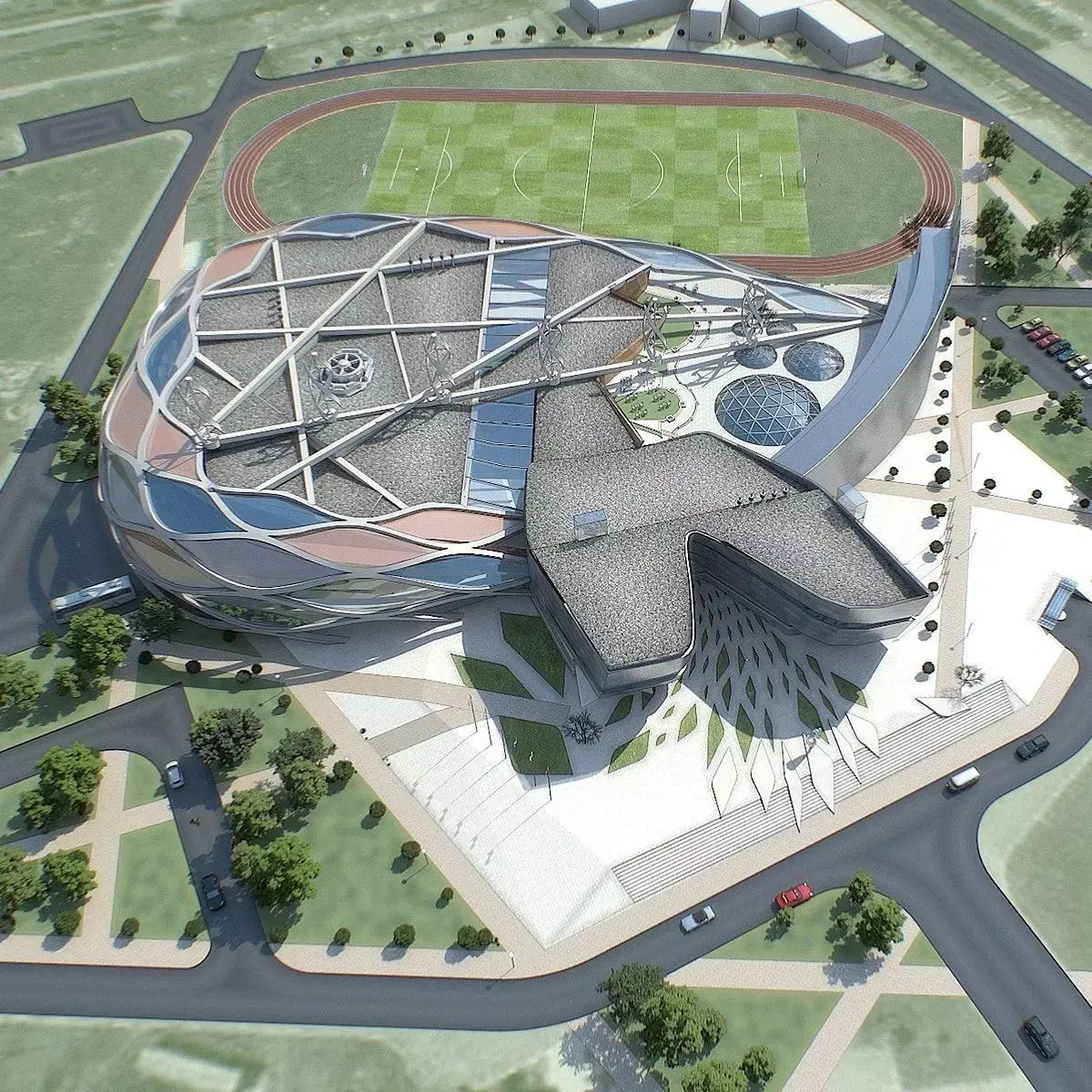 Sports Complex 01 Low-poly 3D model