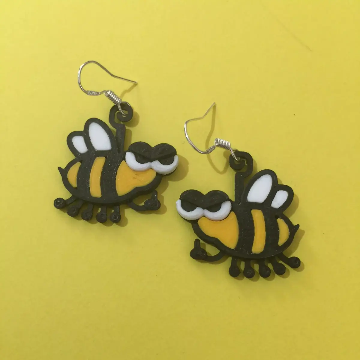 Angry Bee Earrings 3D print model