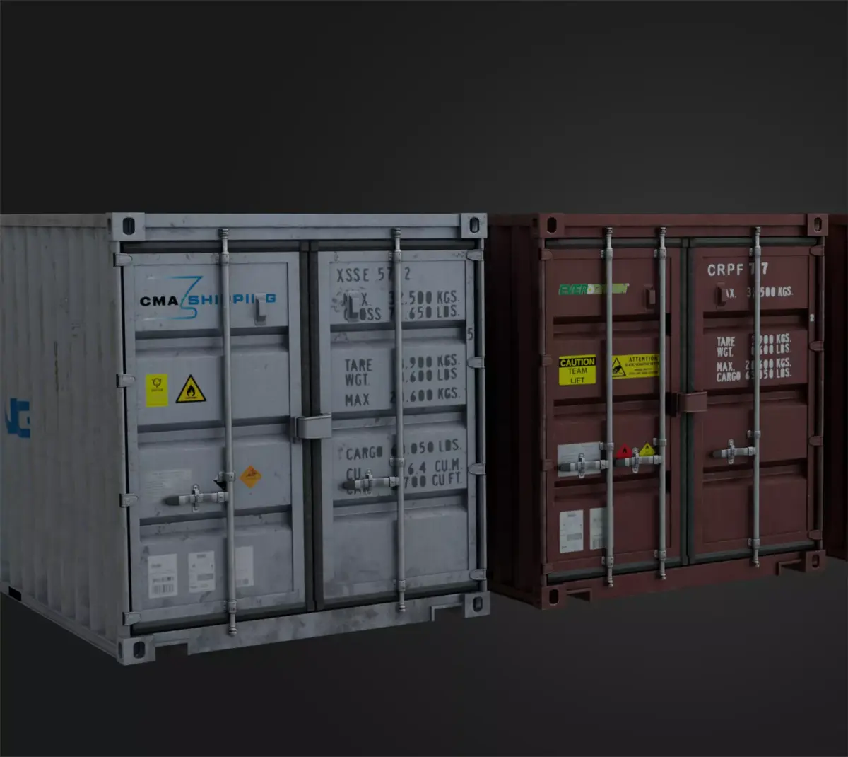 Shipping Container - 20 feet 3D model