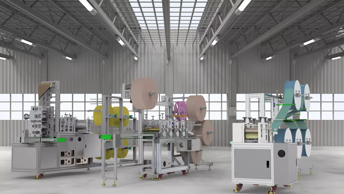 Ear less semi-automatic N95 mask machine Assembly 3D model