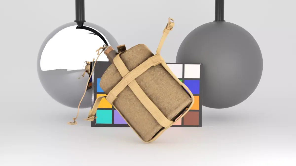 Military flask 37 Low-poly 3D model