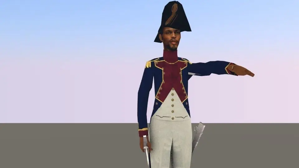 Black OFFICER LOW POLY Napoleonic wars Low-poly 3D model