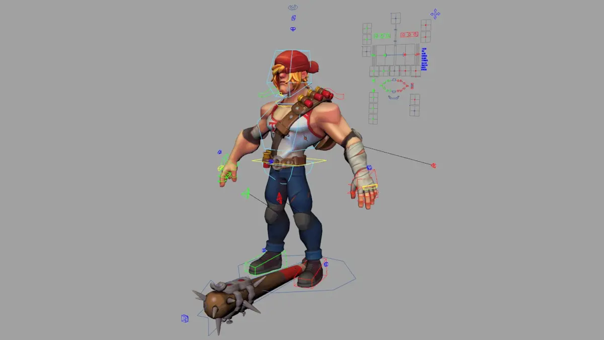 Slugger Anim Rig 3D model