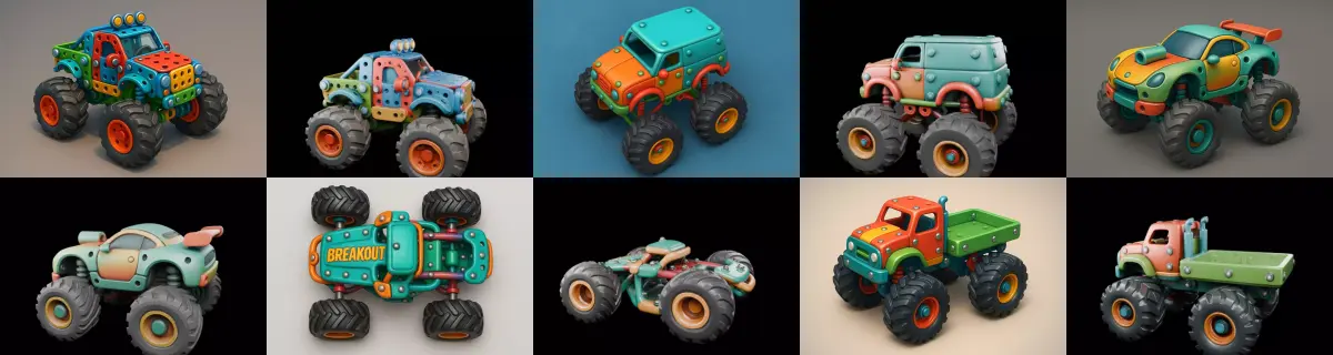 Monster Truck bundle 8 pack 100 glb 3D model