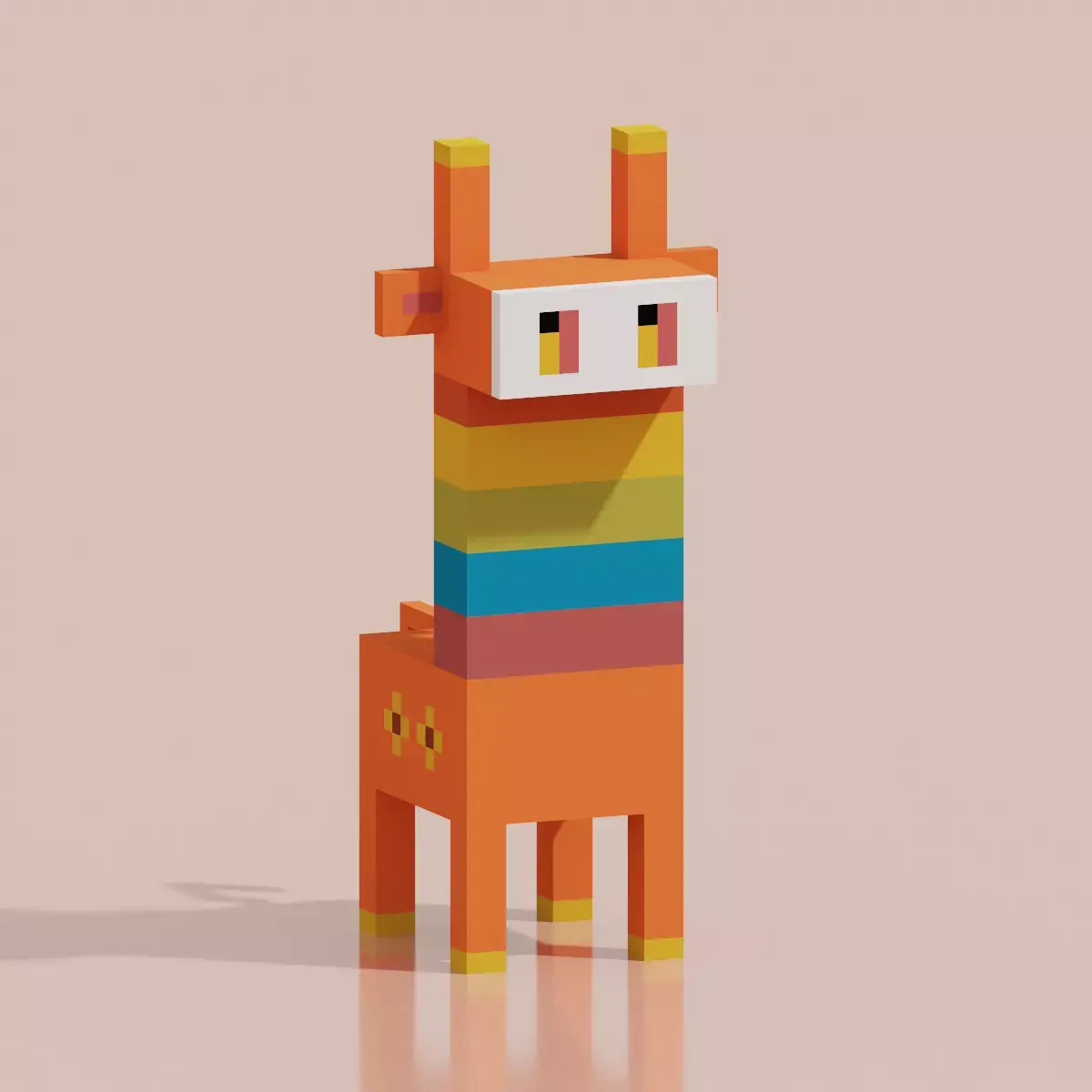 Giraffe VANAV4 Voxel Low-poly 3D model