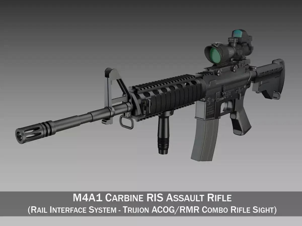 Colt M4A1 Sopmod ACOG 3D model