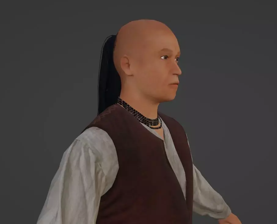 Native American Man Low-poly 3D model