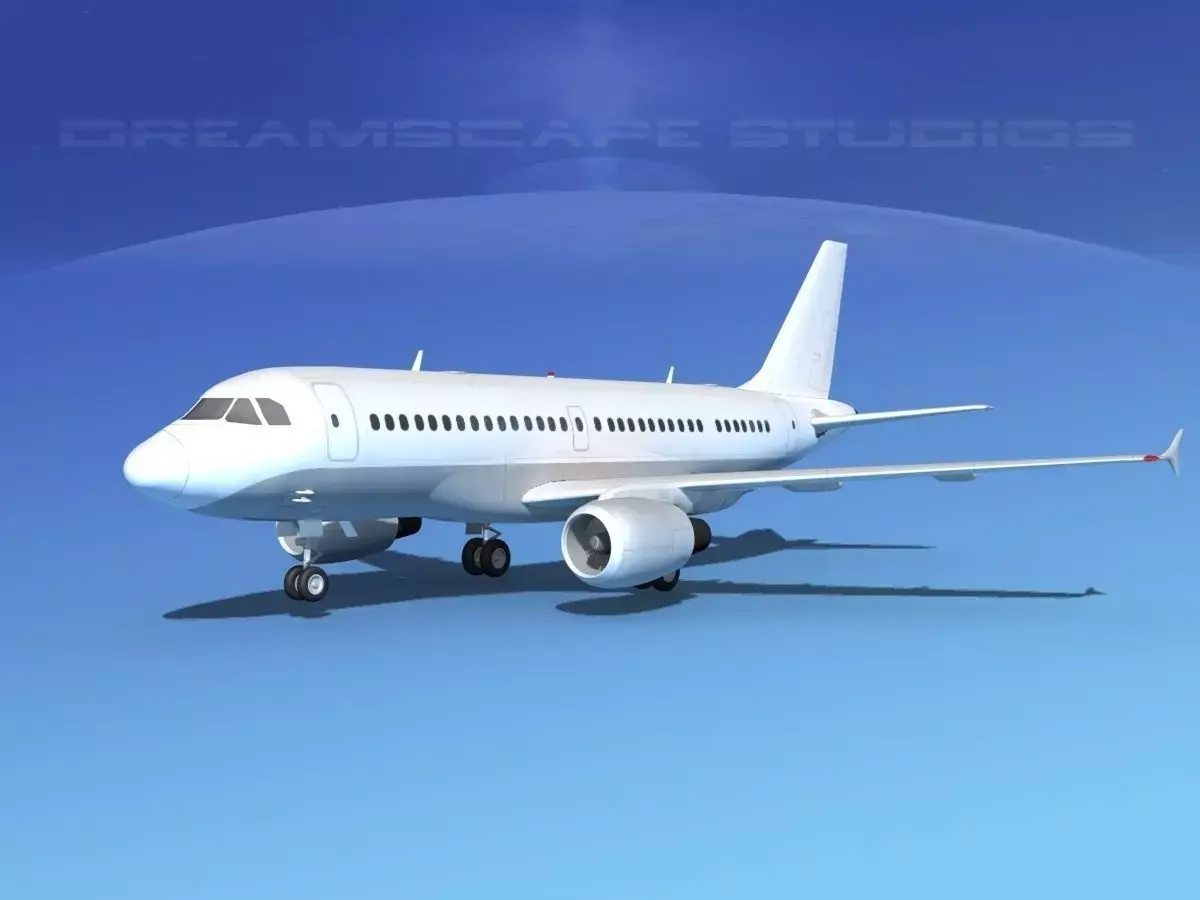 Airbus A319 Unmarked 3 3D model